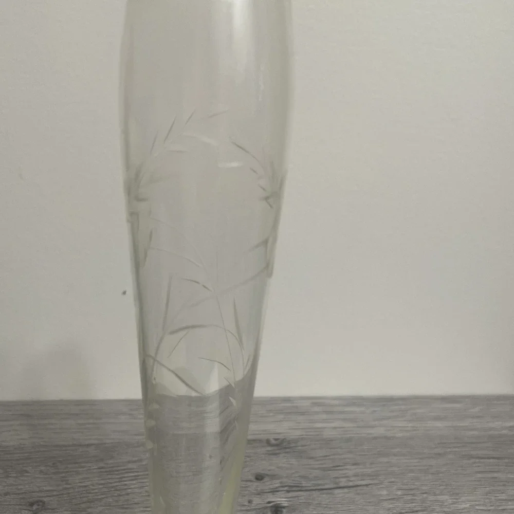 Duchin Creation Sterling‎ Silver Etched Glass Floral Bud Vase Vintage